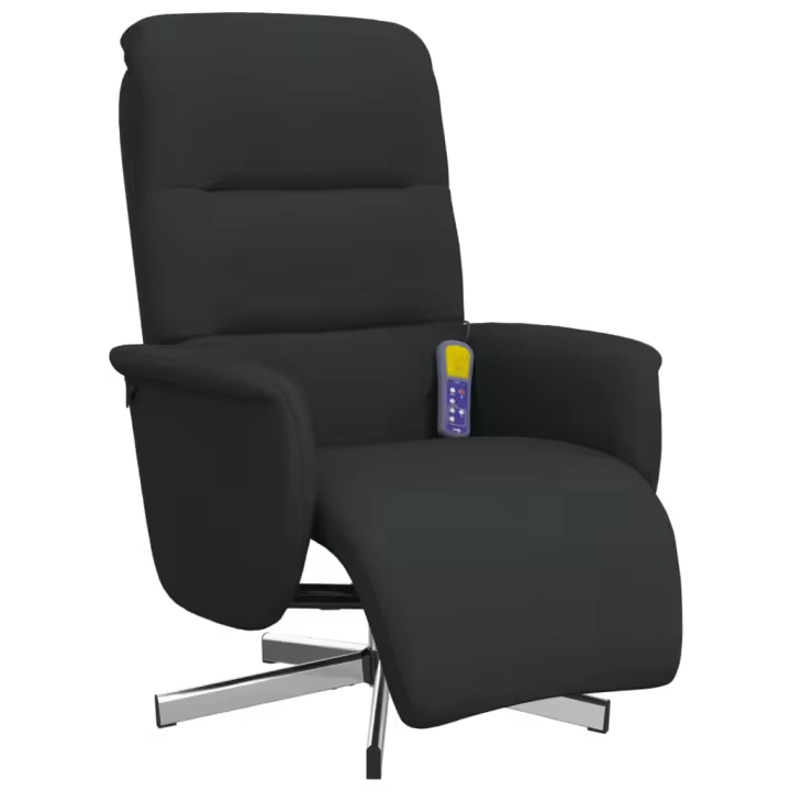 vidaXL Sillón reclinable de masaje con reposapiés tela Gris claro, Gris oscuro, Negro Sillon Dormitorio Sillon Comodos Silla Relax Sillón Sofá - 1
