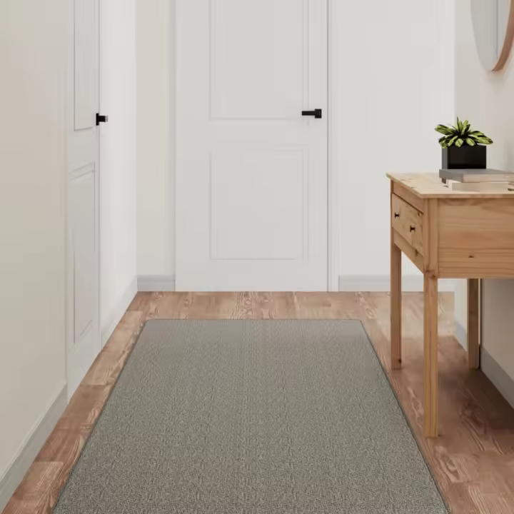 vidaXL Alfombra de pasillo con aspecto de sisal plateada 80x150 cm - 1