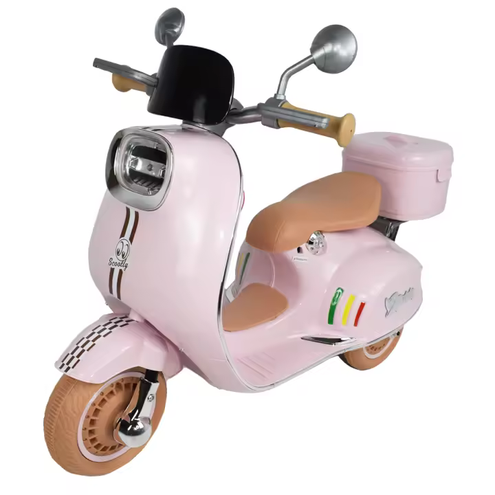 Twinly - Moto Eléctrica para niños SCOOTLY - Motocicleta bateria Infantil con MP3 (Bluetooth) y USB, 82x65x32cm Cargador y batería 6V hasta 40min – Acelerador de Pedal - Desde 3 años – Maletero y Mando a Distancia - 1