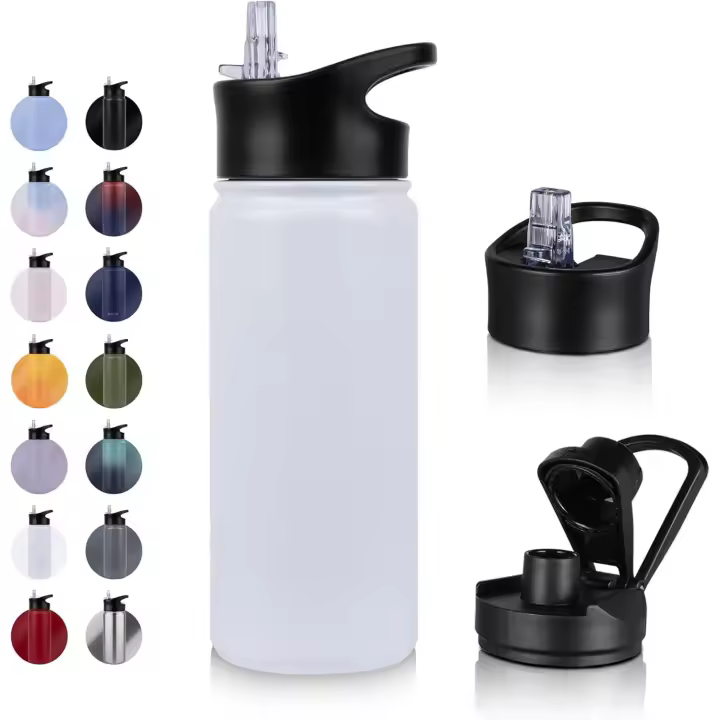 1L Insulated Water Bottle with Magnetic Phone Holder – 2 Lids (Straw & Spout), Stainless Steel Vacuum Flask, BPA-Free, Leakproof – for Gym, Travel, Camping, Hiking - 1