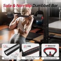 Juego de mancuernas ajustables, conjunto de mancuernas con tapón, juego de mancuernas 4 en 1 para gimnasio en casa, mancuernas, Kettlebells, soporte de tracción, equipo de fitness - details 1