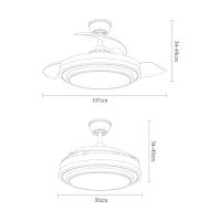 VENTILADOR DE TECHO DC IBE 59W 6980LM CUERO 3 ASP.DESP. 107D 3000-4000-6000K REMOTO, REG.INTENSIDAD, MEMORIA Y TEMPORIZADOR - details 2