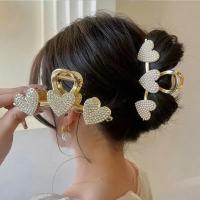 Pinza Para El Cabello De Metal Con Strass Y Perlas Corazones Grandes Para Niñas Pinza De Gran Tamaño Estilo Moda Decorativa Para Todas Las Estaciones - details 5