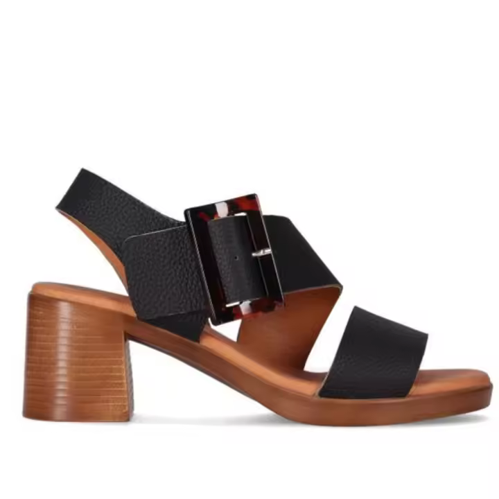 Chika10 sandalia de piel con tacón para mujer new gotica 09 color negro - 1