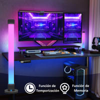 HOMCOM Conjunto de Lámparas de Mesa Inteligente Lámparas de Mesa LED con Control Remoto App Bluetooth Sincronización con Música y Temporizador para Salón Sala de Juegos Dormitorio Blanco - details 2