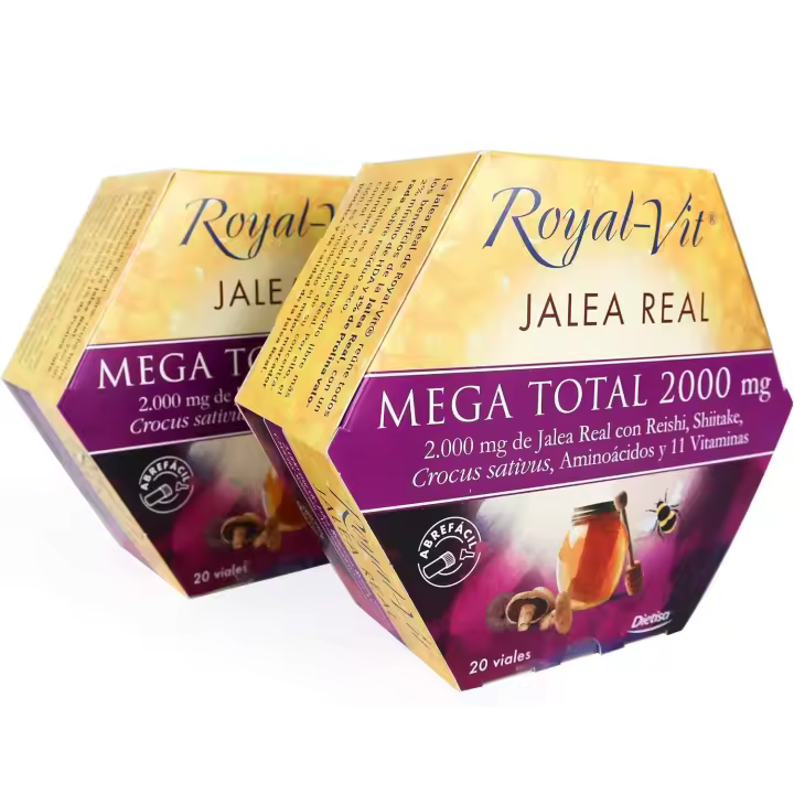 Mega Jalea Real Total 2000 Mg - Pack X 2 - Dietisa - Reduce Fatiga y Refuerza Sistema Inmunológico - Reishi, Aminoácidos y 11 Vitaminas - 1