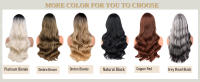 Pelucas Sintéticas Largas Ombre Rubio Platinado 26 Pulgadas Onduladas Para Mujeres Naturalista Middle Part Para Uso Diario Y Fiestas - details 1