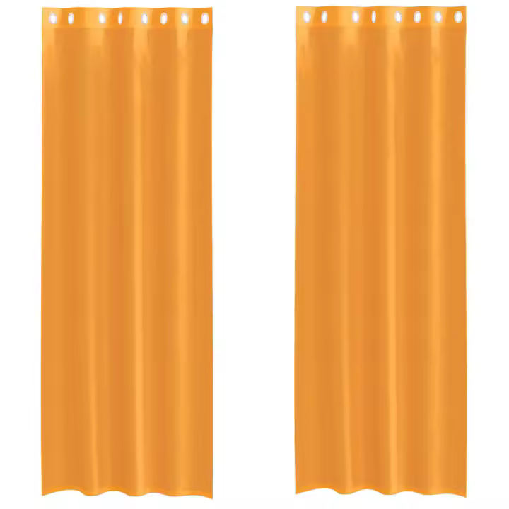 vidaXL Cortinas de gasa con ojales 2 uds naranja 140x260 cm - 1