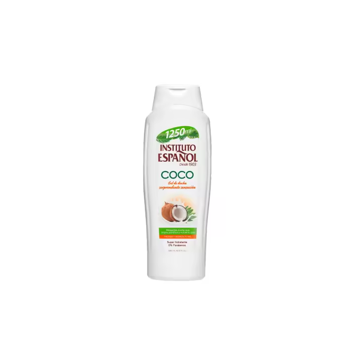 Instituto Español Gel de Ducha Coco 0% Parabenos Botella 1250 Ml - Hidratación Duradera 【ROUA】 - 1