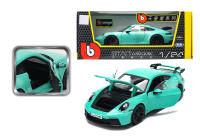 Modelo De Coche De Lujo Bburago 1:24 Porsche 911 GT3 En Verde Fluorescente Y Gris Aleación Colección Juguete Regalo Cumpleaños - details 7