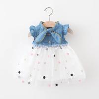 Vestido De Verano Para Niñas 0-3 Años Con Manga Volante Pequeño Y Lazo Estilo Cowgirl Polka Dot Colorido Vestido De Princesa Dulce - details 18