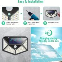 Iluminación Solar Exterior 100LEDs Luz De Pared Para Jardín Y Patio Iluminación Guida Del Hogar Super Brillante Instalación Auto-Contenida - details 6