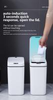 Bandeja De Basura Inteligente 15L Reciclaje Con Sensor Automático Contenedor Eléctrico Impermeable Para Cocina Y Baño - details 3