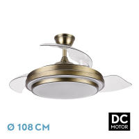 VENTILADOR DE TECHO DC IBE 59W 6980LM CUERO 3 ASP.DESP. 107D 3000-4000-6000K REMOTO, REG.INTENSIDAD, MEMORIA Y TEMPORIZADOR - details 0