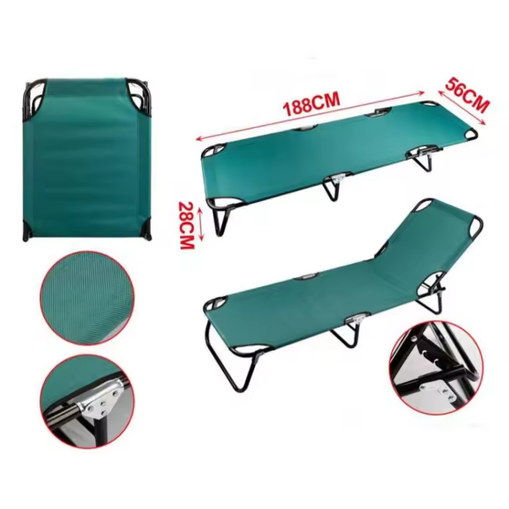 Sillón reclinable plegable con respaldo en 3 ángulo ajustable y estructura de acero para piscina 188*56*28cm - 1