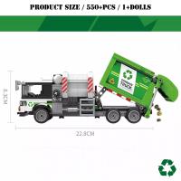 Bloques De Construcción Para Niños Camión De Basura Técnico De La Ciudad Modelo De Vehículo De Limpieza MOC Con Piezas De Juego Compatible Con Lego - details 5