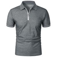 Camisa Polo Hombre Verano Manga Corta Cierre De Cremallera Ligera Color Sólido Fitness Hawaii Transpirable Cuello Tops - details 6