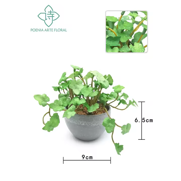Poenia Arte Floral - Planta Artificial Hoja de Geranio en Maceta 2 Piezas - REF 630447 - Decoración Realista - 1