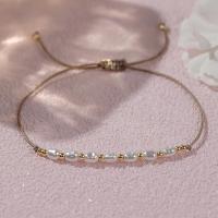 Pulseras con cuentas Doradas para Mujer, Lindas cuentas hechas a mano, ajustables, de Cuerda beige, pulsera de la suero, joyería de Amistad para las fiestas. - details 2