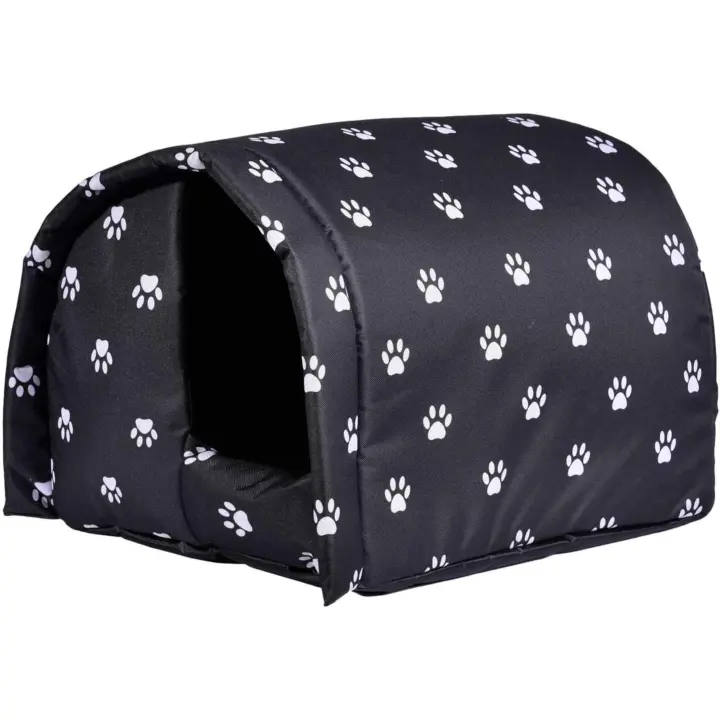 Refugio para mascotas al aire libre, caseta segura para gatos y perros, caseta cálida, resistente al frío e impermeable, caseta para gatos y perros pequeños. - 1