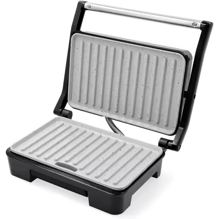 Dcook Grill doble Placa Acero 850W, Pequeño Electrodoméstico, Tostadora eléctrica, Sandwichera Electrica, Parrilla electrica para tostada, Antiadherente, Antideslizante, Asa de toque frio, Prepárate desayuno fácil - 1