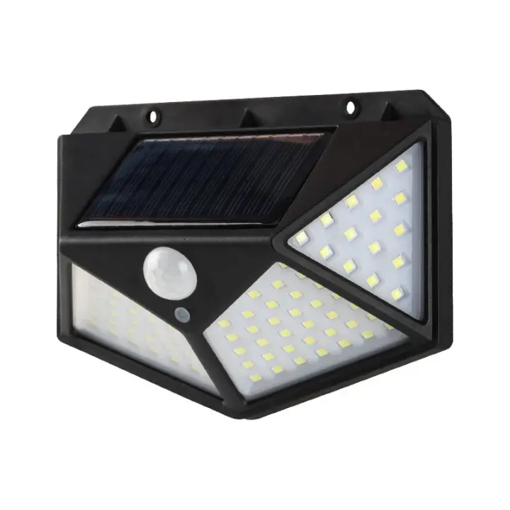 Lámpara De Pared Solar 100LED Impermeable Con Sensor De Movimiento Para Jardín Decorativa Iluminación De Calle Exterior - 1