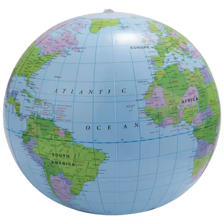 Globo inflable de juguete Tellurion para entrenamiento, mapa de geografía, Bola de agua, 40 cm - 1