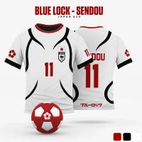 Camiseta Azul Lock Japón U20 Blanco Anime Dibujos Animados Cosplay Hombre Verano Manga Corta Niños Moda Mujer Camiseta O-Neck Polyester - details 2