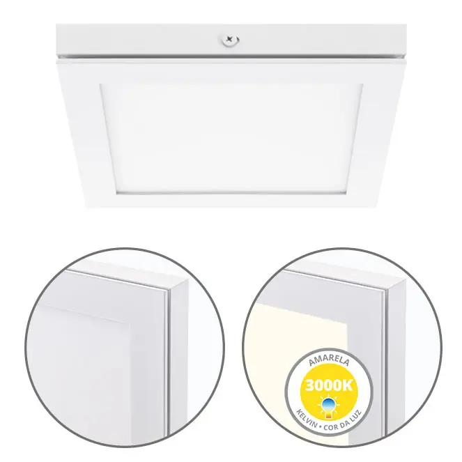 TOLSTOI Placa de superficie 17x17 12W LED 720lm 3000K 120° C.17xAn.17xAl2,3cm Blanco - 1