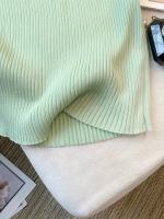 Nueva Chaleco De Cuello Redondo Para Mujer Verano 2024 Estilo Casual Manga Corta Tejido Delgado Ajustado Spliced Polyester - details 9