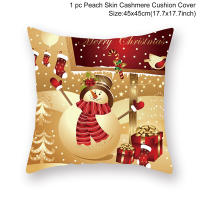 Funda De Cojín Navideña 45x45cm 'Feliz Navidad' Decoración Para El Hogar Regalo De Xmas Fundas De Cojín De Poliéster/Celulosa - details 4