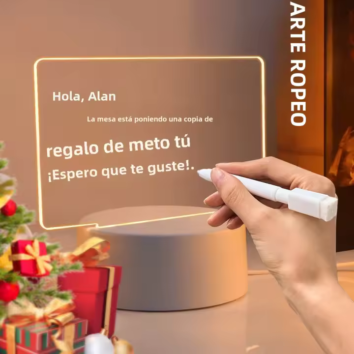 Tablero De Notas USB Luz De Noche Creativa LED Para Decoración De Escritorio Tablero De Cambio DIY Luz De Mesa Contemporánea Blanco ABS PVC - 1