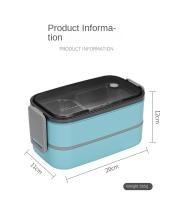Caja De Almuerzo De Acero Inoxidable 304 Para Adultos Y Niños Escuela Oficina 1/2 Capas Microwaviable Portátil Contenedores De Alimentos Con Cuadrícula Bento - details 5