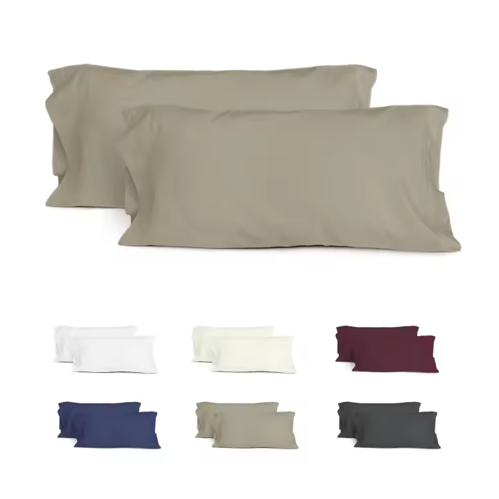 Juego de 2 Fundas Almohada para Cama- Funda Almohada Larga , Poliéster Transpirable y Suave, Abiertos por los lados. - 1