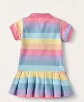 Girls Stylish & Casual Colorful Striped Rabbit Embroidered Cotton Dress for Spring & Summer - details 1