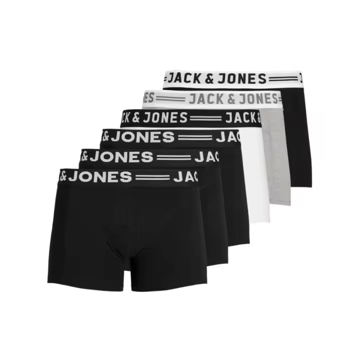 Jack & Jones Sense - Pack de 6 Bóxers de Algodón Elástico para Hombre - Multicolor - 12081832 - 1