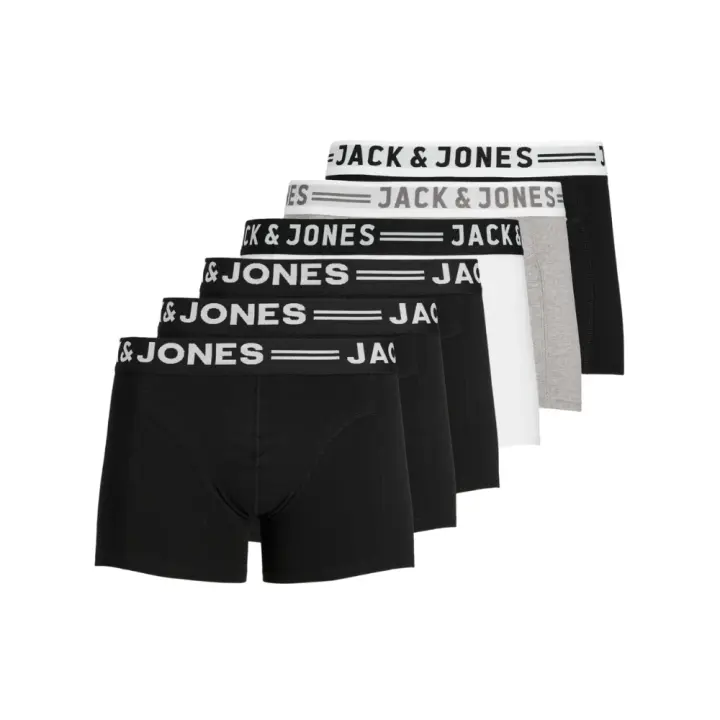 Jack & Jones Sense - Pack de 6 Bóxers de Algodón Elástico para Hombre - Multicolor - 12081832 - 1