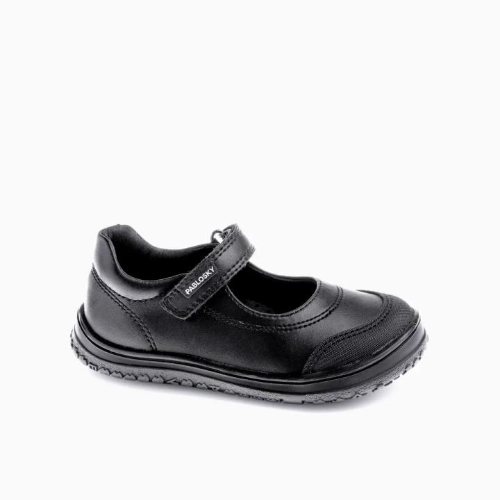 Pablosky Zapatos Colegiales Barefoot Negros de Piel para Niñas
