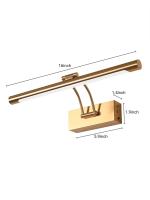Lámpara LED Moderna Para Espejo Con Control Remoto Y Interruptor Push Recargable Iluminación Para Baño Dormitorio Hotel Metal Color Oro Negro - details 3