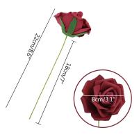 25Pc Rosas Artificiales Blancas Para Decoración De Boda Y Fiesta Flores Falsas Con Tallo Para Arreglo De Novia Y Decoración De Hogar Y Jardín - details 2