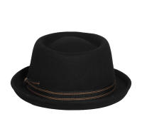 Sombrero De Piel De Cerdo Negro Vintage Para Hombres Con Lazo 100% Lana Feltro Fedoras Unisex Jazz Cap Church Panama Gorras De Gangsters Sombrero De Gentleman - details 2
