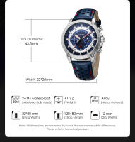 Reloj Deportivo De Moda Para Hombre SINOBI Cronógrafo De Acero Inoxidable Luz Solar Calendario Resistente Al Choque Y Agua Manos Luminosas - details 6