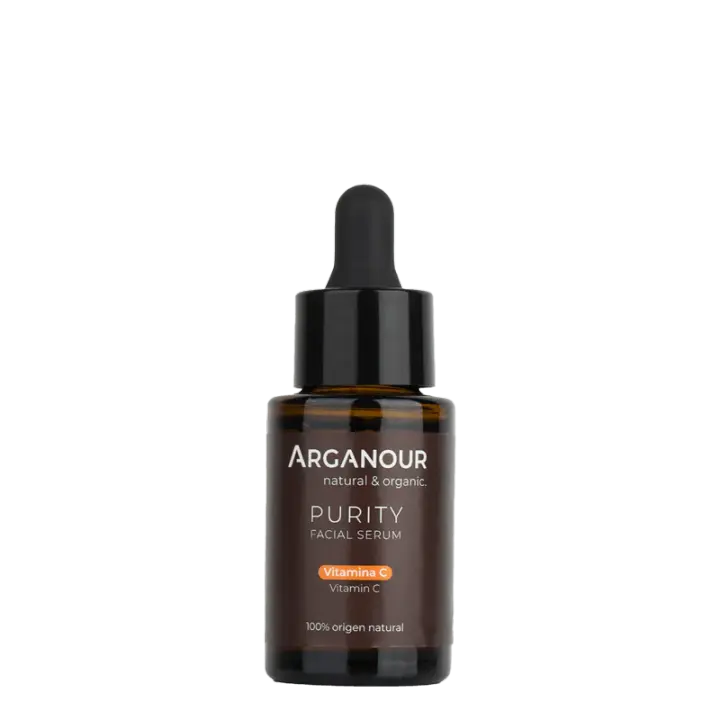 Purity - Sérum facial con Vitamina C 30ml - ARGANOUR - Su potente fórmula a base de ingredientes 100% naturales (vitamina C, extracto de granada y ácido hialurónico) consigue mejorar la textura, el tono y la luminosidad del rostro. - 1