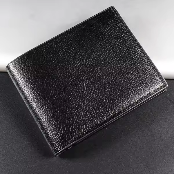 Cartera de hombre Cartera de cuero para hombre negra - 1