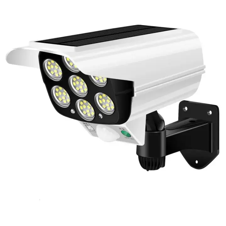 Luces Solares Con Sensor De Movimiento 77 LED Impermeables Para Exterior Decoración De Jardín Patio Puerta Falso Cámara De Seguridad Inalámbrica - 1