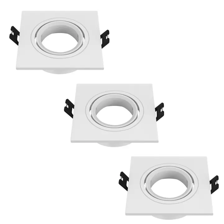 Pack de 3 Focos Empotrables WOLFPACK Regulables GU10, 93 x 93 x 25 mm, Bombilla Visibles. - 1