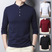 Camisa Polo De Moda Para Hombres Manga Larga Transpirable Estilo Coreano Cómoda Con Cuello Erguido Top De Verano Sin Capucha - details 2