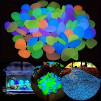 100pcs Piedras Luminosas Para Jardín Decorativas Brilla En La Oscuridad Accesorios Para Acuario Piedras De Decoración Para Piscinas Y Jardines - details 0