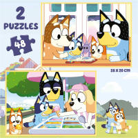 Puzzle Bluey, Maletín 2 Puzzles Bluey de 48 piezas, Puzzles infantiles de 4 a 6 años para Niños y Niñas, Regalo Cumpleaños, Navidad, Reyes - details 1