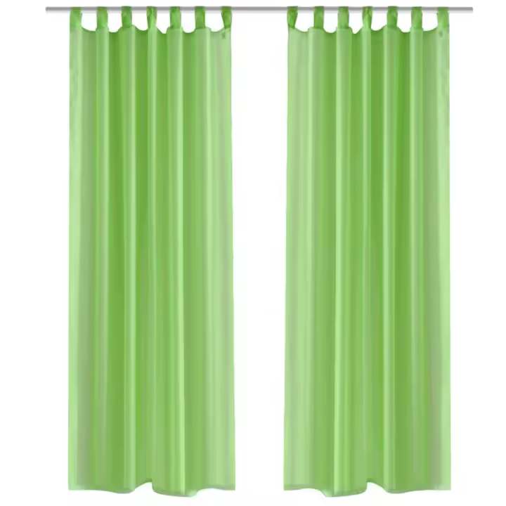 vidaXL 2x Cortinas Transparentess 140x175cm Visillo Ventana Decoración Color Blanco,  Crema,  Tuquesa y mas - 1